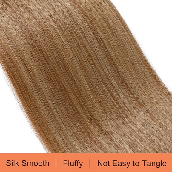 WEIF-28" Drawstring Ponytail Extensions Long Straight Fake Pony Tail Natural Soft Clip in Hair Extension Synthetic Heat Resistant Hairpiece - Light Brown with Blonde Highlights