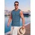 thumbnail image 2 of RICHCOIN Mens Tank Top Round Neck Sleeveless Muscle Shirts Lightweight Summer Beach Textured Tee, 2 of 7