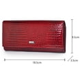 thumbnail image 3 of TAZAG magnetic buckle women's patent leather wallet long multi-card slot genuine leather clutch, 3 of 6