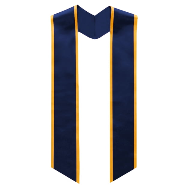 TOPTIE Adult Graduation Stoles 68 Inch Angled End Honor Sash Shawl of Student Class of 2026-Navy With Gold-One Size