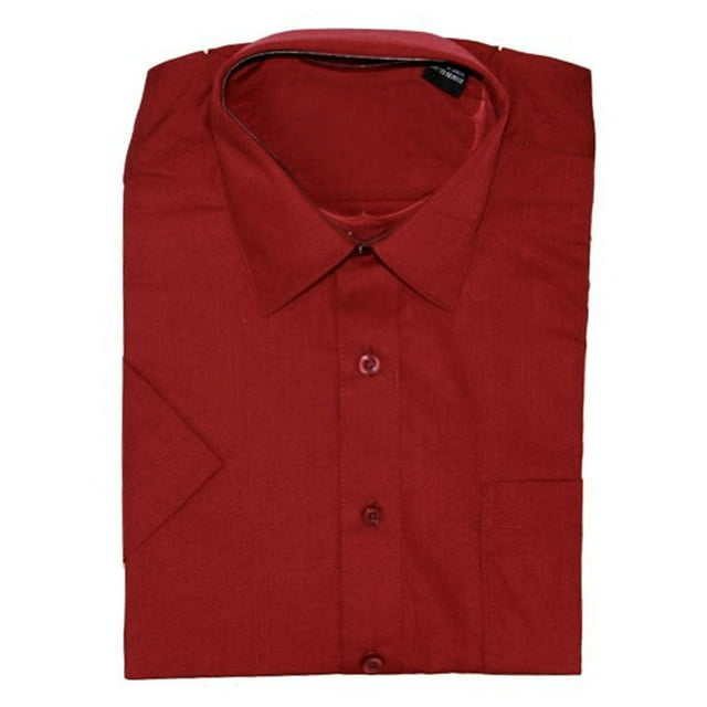 Gravity Threads Chemise Habillée pour Homme à Manches Courtes, TG Bourgogne