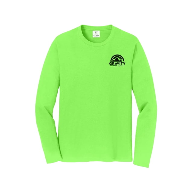 Gravity Outdoor Co. Chemise à Manches Longues - Vert Flash - Logo Noir - m