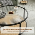 thumbnail image 4 of Kojooin Mid-Century Boho Round Coffee Table, 2-Tier Rattan Center Table for Living Room, Bedroom or Small Spaces, 4 of 7