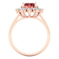 thumbnail image 4 of 2.72 ct Oval Cut Natural Garnet with Simulated Diamond Halo Accents 18K Rose Gold Womens Engagement Ring, 4 of 5