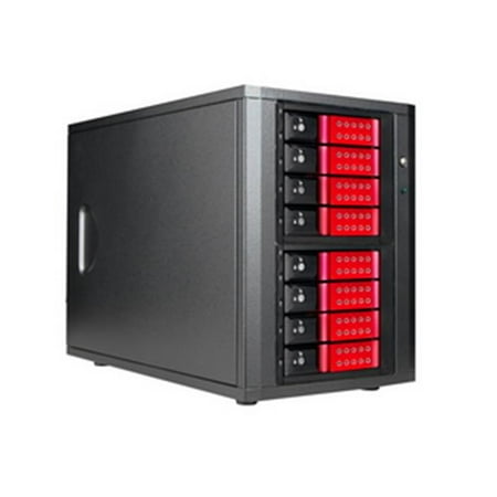 iStarUSA DAGE840DERD-2MS 8-Bay 3.5 In. Sas And Sata 6.0 Gbps Minisas Trayless Hotswap Enclosures, Red