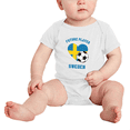 thumbnail image 2 of Future Soccer Player Sweden Soccer Fan Baby Rompers Baby Clothes (White, 12-18 Months), 2 of 5