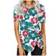 thumbnail image 1 of Blusas de Manga Corta para las Mujeres Botón Impreso Cuello Redondo Top Casual, Blusas para las Mujeres Casual, 1 of 5