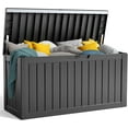 thumbnail image 6 of 75 Gallon Resin Deck Box, Lockable Patio Outdoor Storage Box for Furniture, Garden Tools and Tools Storage, Waterproof Outside Storage Boxes - Black, 6 of 12