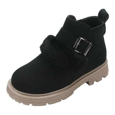 

NECHOLOGY Girls Boots Size 3 Girls Shoes Fashion Solid Color Short Boots Non Slip Breathable Nude Women Toddlers Boots Shoes Black 5.5 Years