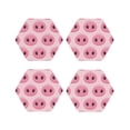 thumbnail image 2 of Kll Hexagon Drink Coasters Set Of 4,Pu Leather Absorbent Coasters Set Decorative Coffee Cup Coasters Housewarming Gift For Home Decor-Pig Nose, 2 of 9
