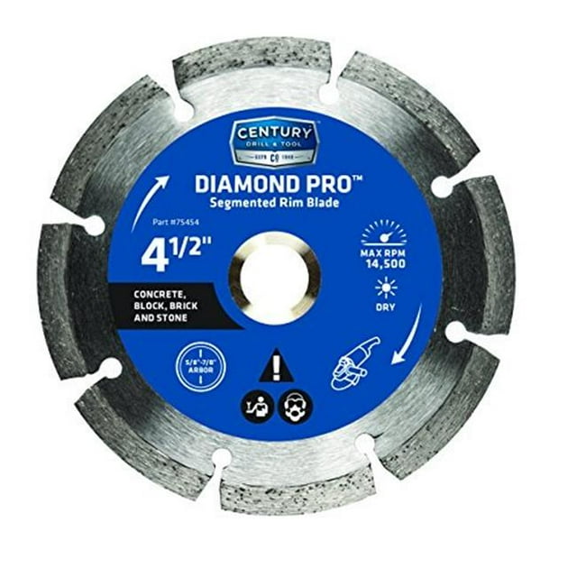 Century Drill & Tool 75454 4.5 in. Diamond Segmented Rim Saw Blade