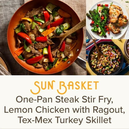 Sun Basket Meal Kits, 3 Recipes Serving 2, Paleo, Organic Produce