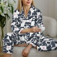 thumbnail image 6 of Daiia Cartoon Raccoon for Women's Long-Sleeved Pajama Set – Soft & Comfortable Sleepwear Button-Up Pajamas Cozy Lounge Wear-Medium, 6 of 7