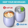 thumbnail image 4 of Modern 12oz Stainless Steel Insulated Wine Tumbler with Lid and Straw – Double Wall Vacuum Mug for Hot & Cold Drinks, 304 Steel Interior, Sweat-Free Design, 4 of 5