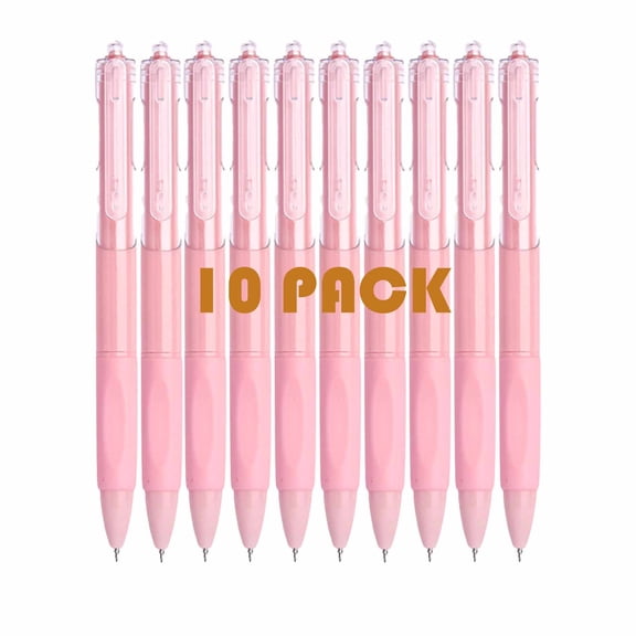 Under $5 FEOLGEHLY Retractable Gel Pens, 10 Pack Smooth Writing Quick Dry Refillable Fine Point 0.5mm Black Inks Gel Pens, Journaling Pens for Office and Daily Use