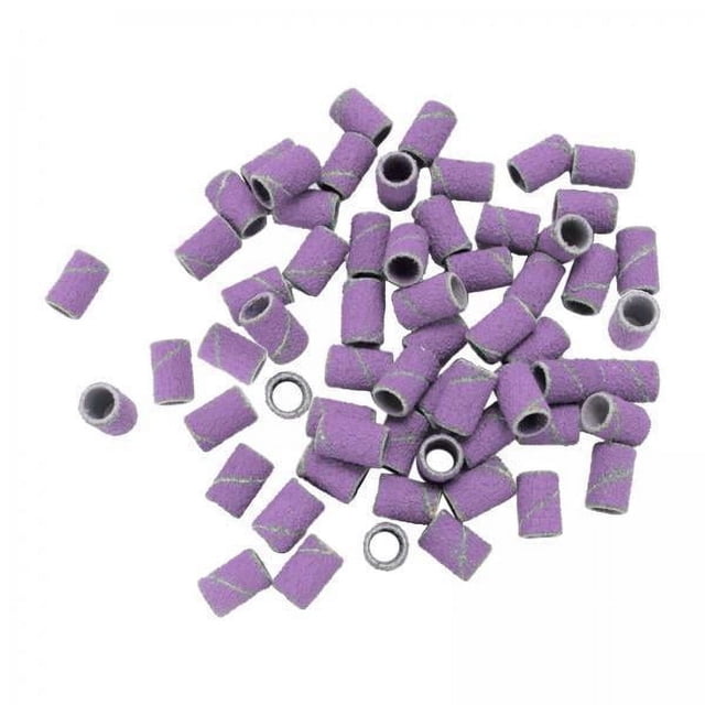2x100Pcs Bandas De Lijado Para Brocas De Uñas Manicura Herramienta De Arte De Uñas 180 Púrpura