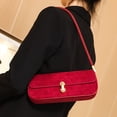 thumbnail image 5 of Bolsos de caja de gamuza sintética vintage para mujer, bolsos y carteras de diseñador de lujo, novedad de 2024, decoración de cerradura de PU, pequeños bolsos de hombro debajo del brazo, 5 of 5
