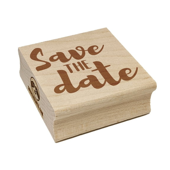 Save the Date Wedding Invitation Square Rubber Stamp Stamping Scrapbooking Crafting - Small 1.25in