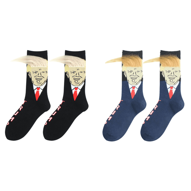Calcetines Trump Con Pelo Falso 3D para Hombres Y Mujeres () Blanco