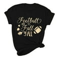 thumbnail image 2 of Lilgiuy Game Day Football Sweatshirt Women Casual Letter Print Pullover Short Sleeve T-Shirt Tops Shirt for New Year Thanksgiving, 2 of 5