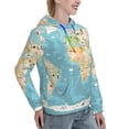 thumbnail image 6 of Salouo World Map With Animals 1 Pattern Hoodie Sweatshirts for Women, Autumn Pullover Hoodie Workout Sweat Women's Long Sleeve Preppy Sweatshirts-Large, 6 of 7