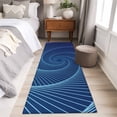 thumbnail image 4 of 2'x6' Rug Runners for Hallways Kitchen, Blue Helix Stripes Non Slip Entryway Beside Floor Carpet Runner, Modern Minimalism Abstract Line Art Laundry Room Bedroom Throw Rugs Mat for Family Pet, 4 of 8