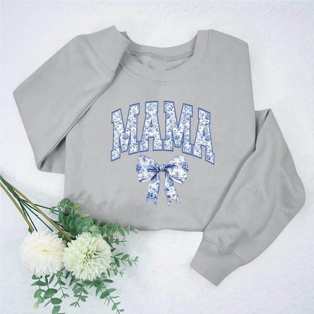 Frostluinai Chandails en Molleton Amusants pour Maman Femmes Manches Longues Pull Oversize Col Rond Lounge Chandails en Molleton Coupe Ample Printemps Chandails en Molleton Liquidation