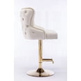 thumbnail image 2 of Hengming Velvet Bar Chair Stool - 1-Piece Set with Gold Lion Head & Anti-Skid Design, 2 of 6