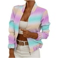 thumbnail image 1 of Traje de negocios para mujer, cárdigan adelgazante de manga larga estampado con cremallera, traje, abrigo, chaqueta superior Fridja  BV0+3897, 1 of 5