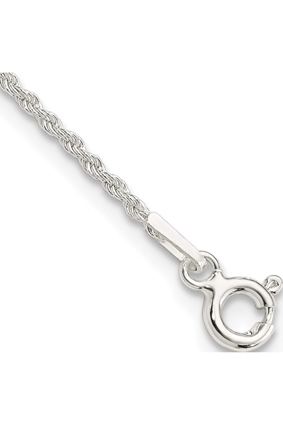 Sterling Silver 1.3mm Solid Rope Chain (7 X 1.3) Made In Italy qdr025-7