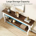 thumbnail image 7 of Tribesigns 2-Tier Vintage Console Table,70.9 Inches Long Sofa Table for Living Room, White & Brown, 7 of 7