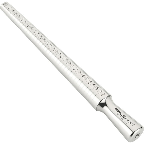 Solid Stainless Steel 4 Size Ring Mandrel - for Measuring & Forming Rings - Jewelry Making Tool - Ring Sizer - Size (US 1½-15½, UK D-Z6, CU 41-76 & in 1-36)