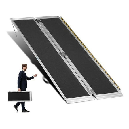 Portable Wheelchair Ramp 3FT, 600lbs Capacity Non Skid Aluminum Foldable Threshold Ramps for Mobility Scooter Home,Steps,Stairs,Doorways,Curbs 36" L x 28.3" W