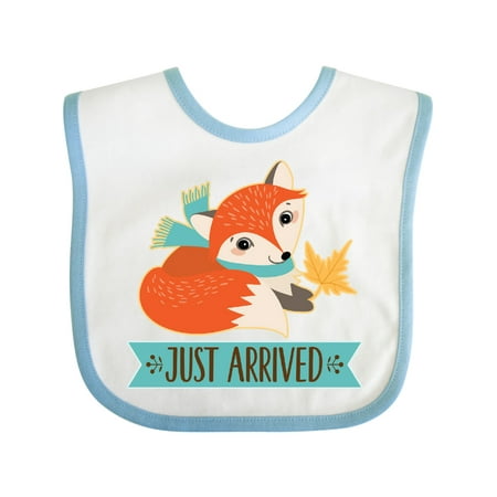 

Inktastic Just Arrived Fox New Baby Boys or Girls Baby Bib