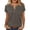Gray, variant on Ziynglg T-Shirts for Women Notch Neck Short Sleeve Tops Summer Casual Loose Tops Solid Color Work Office Tops