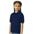 thumbnail image 3 of Gildan Youth DryBlend Jersey Polo, Short Sleeve Shirt, Classic Fit, Navy, Sizes S-XL, Pack 1, 3 of 7
