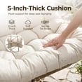 thumbnail image 5 of RADIATA Double Egg Chair with Stand, 2 Person Egg Chair Outdoor Swing for Patio Garden, Handwoven Wicker Swing Egg Chair with 5-Inch Thick Cushion, 670lbs Capacity,Beige, 5 of 10