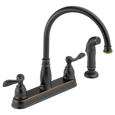 

KALMTE Twin Handle Kitchen Faucet Chrome plated