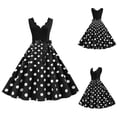 thumbnail image 2 of Penkiiy Women Vintage Summer Dot Print Sleeveless Casual Evening Party Prom Dress Plus Size Dresses XXXL Black 2023 Summer Deal, 2 of 9