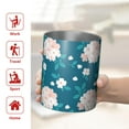 thumbnail image 5 of Floral 12oz Stainless Steel Coffee Mug – Double-Wall Insulated Cup with Spill-Resistant Lid, 360° Full-Print Design, Keeps Drinks Hot & Cold for Home, Office, Travel,Thanksgiving,Christmas, Spring, 5 of 5