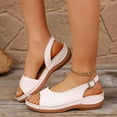 thumbnail image 2 of Rokment Orthopedic Wedges Walking Dressy Sandals for Women Ladies Fashion Casual Leather Open Toe Platform Arch Support Slingback Dress Summer Shoes Comfortable White Size 7.5, 2 of 5