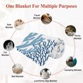 thumbnail image 6 of Blue Grey Coastal Throw Blanket, Flannel Fleece Blanket with Striped Design for Couch, Summer Beach Coral Shell Starfish Soft Breathable All Season Plush Blankets for Sofa Office Bed 50"x60", 6 of 9