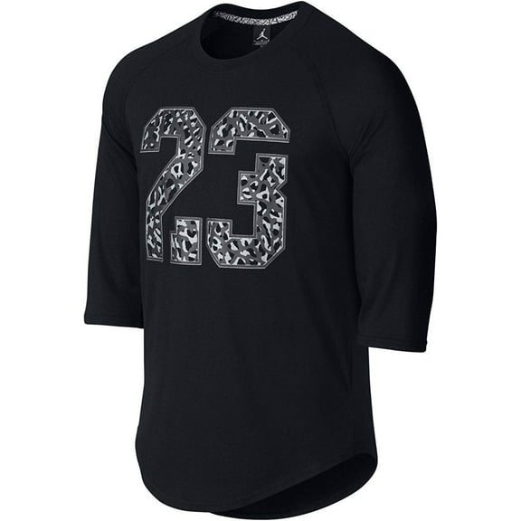 Jordan Mens Three-Quarter Raglan Sleeve Top,Black,S