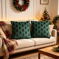 thumbnail image 3 of Christmas Pillows, Yamaziot Christmas Throw Pillows, 2Pack Christmas Tree Decorative Pillows Plush Sofa Cushion for Couch Xmas Home Decor, 18" x 18", Green, 3 of 7
