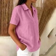 thumbnail image 7 of Women's Casual Loose Plain V-Neck Pullover Top for Everyday Wear, 7 of 7