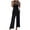 Black, variant on Timegrad Jumpsuit for Women 1 Shoulder Smocked Elastic Waist Wide Leg Rompers with Pockets Comfy Outfits