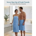 thumbnail image 3 of Casa Platino Bath Sheet 2 Pack - Oversized Cotton Bath Sheets, Quick Dry for Everyday Use Bath Sheet Towels, Perfect for Beach Days - Cerulean Blue, 3 of 8