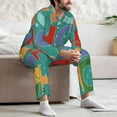 thumbnail image 7 of Lsque Ho Ho Ho Pattern Long Sleeve Pajama Set for Men - Soft 2-Piece Sleepwear and Loungewear Set with Pockets, Comfy Nightwear-X-Large, 7 of 7