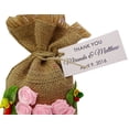 thumbnail image 3 of 60 Satin Drawstring Gift Pouch Small Favor Bags Wedding Party Rustic With Personalized Paper Tags, 3 of 4