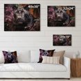 thumbnail image 4 of Designart "Purple Panther love Twilight Watercolor" Animals Print on Natural Pine Wood, 4 of 5